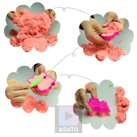 Piasek Kinetyczny 3 kg dla Dzieci – Zestaw z Basenem, Foremkami i Zabawkami ASATO®