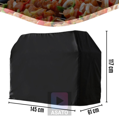 Grill Pokrowiec na Grill Ogrodowy Wodoodporny Mocny Osłona Duży 145x61x117 cm