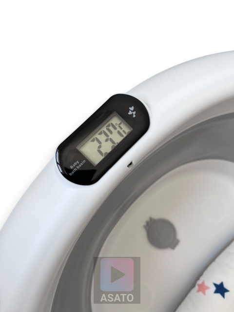 Wanienka Składana dla Dzieci z Termometrem LCD i Poduszką - 0-6 lat, 45kg - Antypoślizgowa