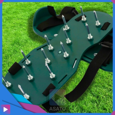 Aerator Ogrodowy Do Trawy Trawnika ASATO® - Metalowe Kolce 3,5cm - 2 Nakładki na Buty - Uniwersalny