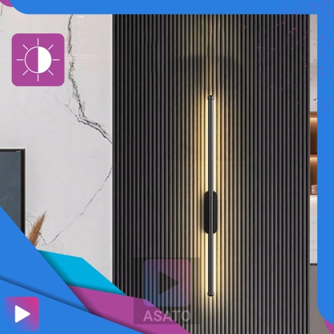 Lampa Ścienna Kinkiet LED Barwa Ciepła 15W 100cm Premium Czarna