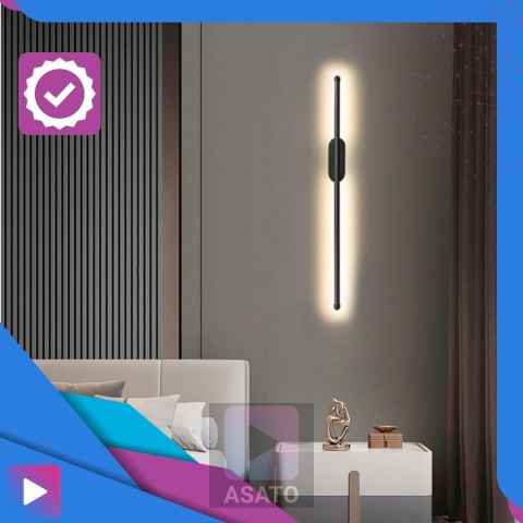 Lampa Ścienna Kinkiet LED Barwa Ciepła 15W 100cm Premium Czarna