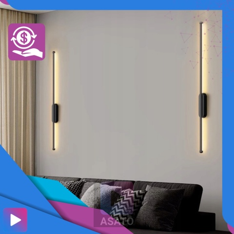 Lampa Ścienna Kinkiet LED Barwa Ciepła 15W 100cm Premium Czarna