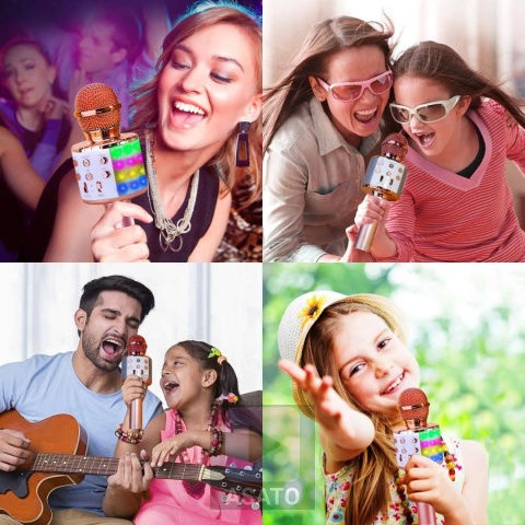 Mikrofon Karaoke Bluetooth RGB Dla Dzieci i Dorosłych