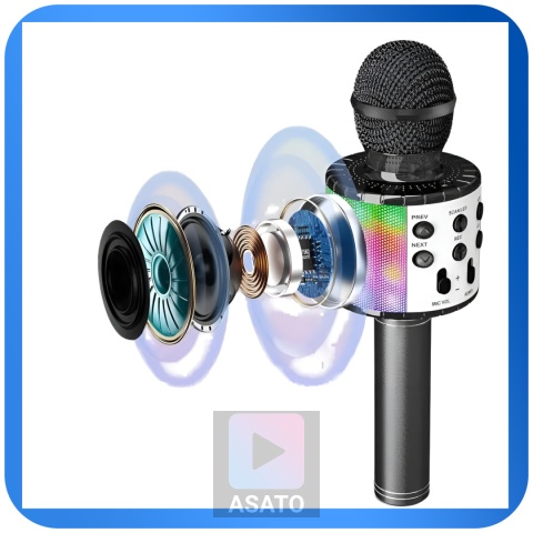 Mikrofon Karaoke Bluetooth RGB Dla Dzieci i Dorosłych