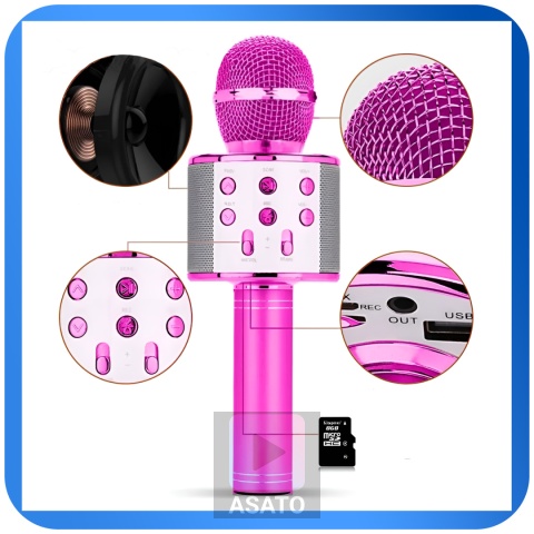 Mikrofon Karaoke Bluetooth RGB Dla Dzieci i Dorosłych