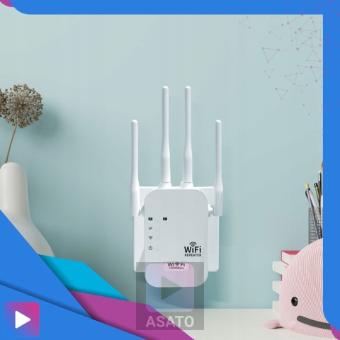 Mocny Wzmacniacz Sygnału WiFi do Domu Biura 300Mbps Wi-Fi