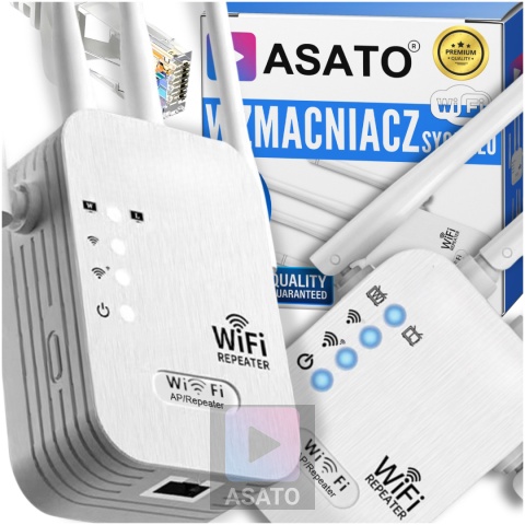 Mocny Wzmacniacz Sygnału WiFi do Domu Biura 300Mbps Wi-Fi