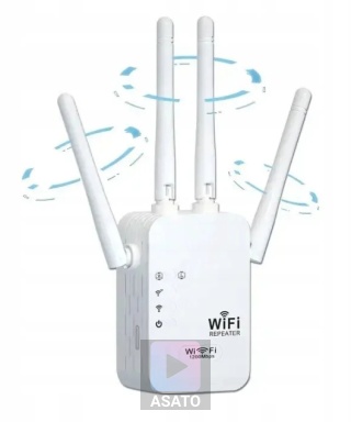 Mocny Wzmacniacz Sygnału WiFi do Domu Biura 300Mbps Wi-Fi