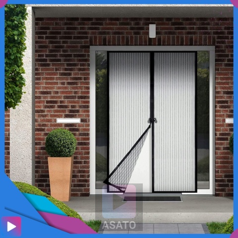 Moskitiera na Drzwi Balkonowe Magnetyczna ASATO® - 100x210cm 18 Magnesów - Bezszwowe Uszczelnienie - Montaż 5 Min