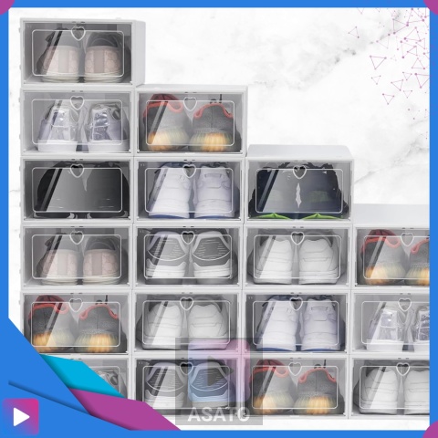 10x Pudełka na Buty Plastikowe Składane Wytrzymałe do Szafy na Korytarz Premium