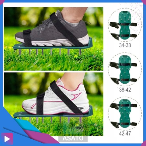 Aerator Ogrodowy Do Trawy Trawnika ASATO® - Metalowe Kolce 3,5cm - 2 Nakładki na Buty - Uniwersalny