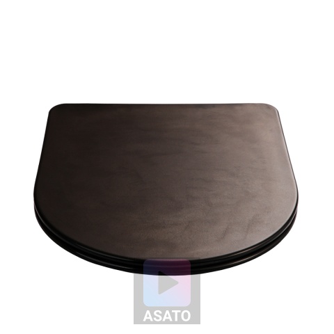 Deska Sedesowa Wolnoopadająca 1046 Black Czarna Duroplast 42x36cm ASATO® Antybakteryjna Twarda - Uniwersalna