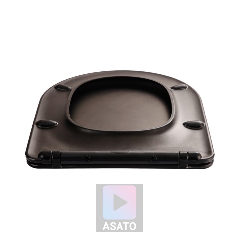 Deska Sedesowa Wolnoopadająca 1046 Black Czarna Duroplast 42x36cm ASATO® Antybakteryjna Twarda - Uniwersalna