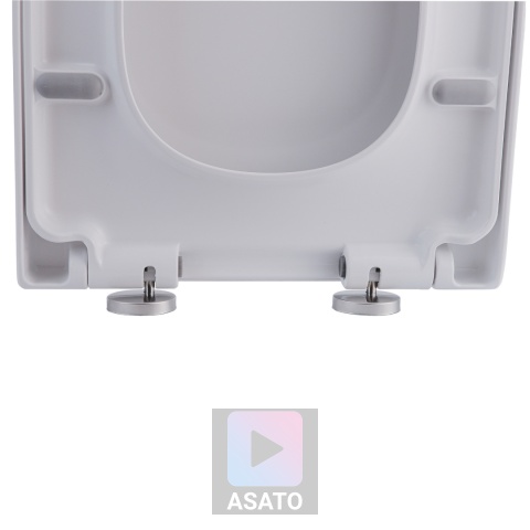 Deska Sedesowa Wolnoopadająca 113 ASATO® Biała Duroplast Antybakteryjna - Uniwersalna 46x36,5cm