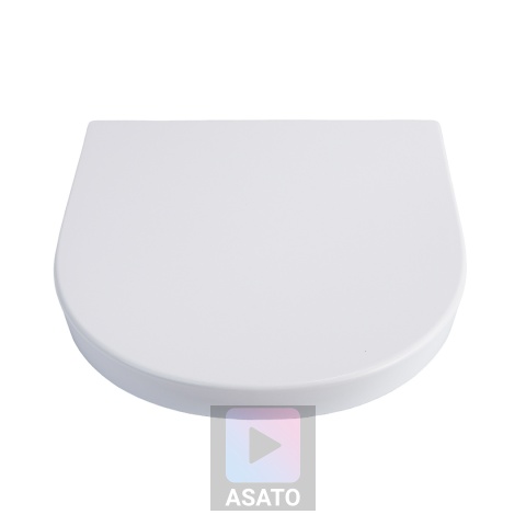 Deska Sedesowa Wolnoopadająca 113 ASATO® Biała Duroplast Antybakteryjna - Uniwersalna 46x36,5cm