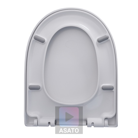 Deska Sedesowa Wolnoopadająca 113 ASATO® Biała Duroplast Antybakteryjna - Uniwersalna 46x36,5cm