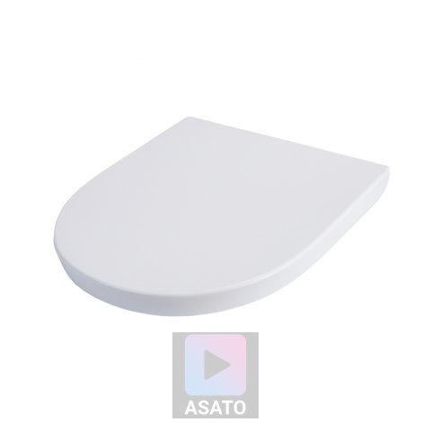 Deska Sedesowa Wolnoopadająca 113 ASATO® Biała Duroplast Antybakteryjna - Uniwersalna 46x36,5cm