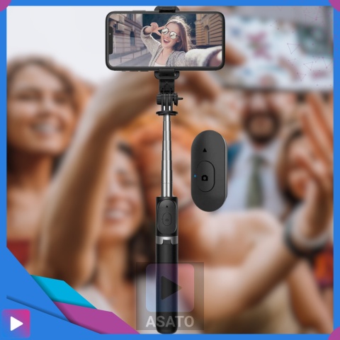 Kijek do Selfie Stick z Lampą LED Statyw Tripod + Pilot Bluetooth