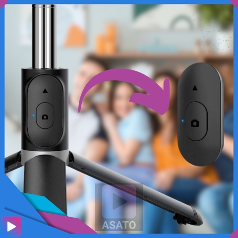 Kijek do Selfie Stick z Lampą LED Statyw Tripod + Pilot Bluetooth