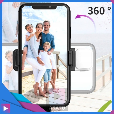 Kijek do Selfie Stick z Lampą LED Statyw Tripod + Pilot Bluetooth