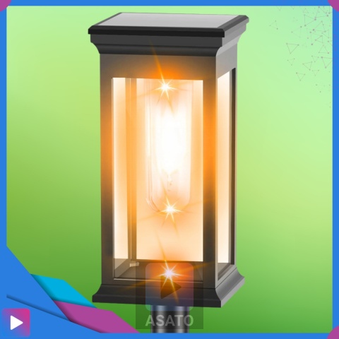 2x Lampa Solarna Ogrodowa Wbijana ASATO® - Czujnik Zmierzchu - Bateria 600 mAh - 43cm Wysoka