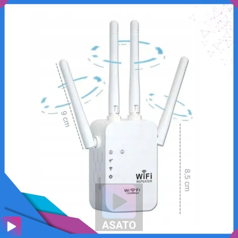 Mocny Wzmacniacz Sygnału WiFi do Domu Biura 300Mbps Wi-Fi