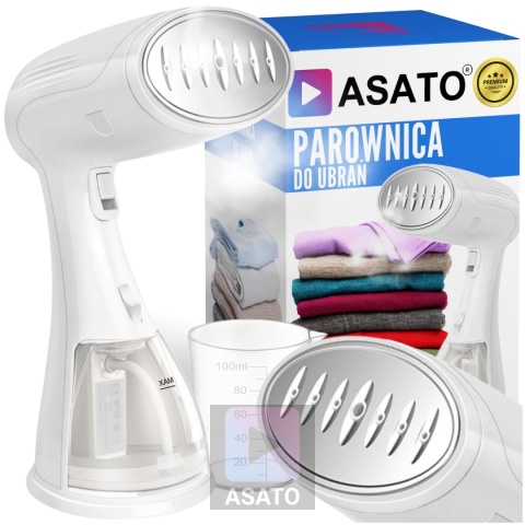 Parownica Ręczna 1500W 3 Tryby Regulacji Pary Zbiornik 300ml Podróżna Żelazko Parowe ASATO®