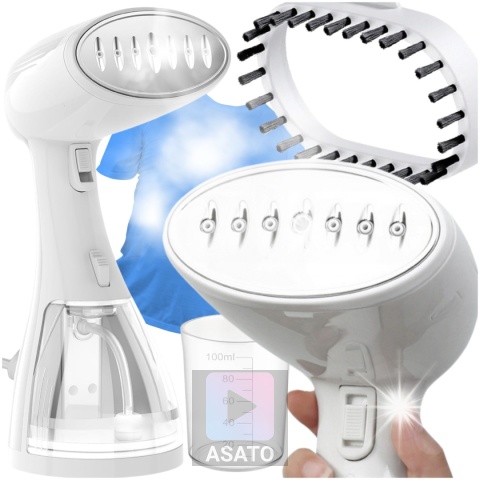 Parownica Ręczna 1500W 3 Tryby Regulacji Pary Zbiornik 300ml Podróżna Żelazko Parowe ASATO®