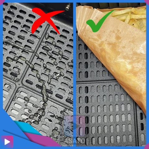 Wkładki Pergaminowe do Air Fryera 20x20x4 cm 100 szt. Foremki Papierowe do Frytkownicy Beztłuszczowej ASATO®