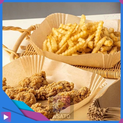 Wkładki Pergaminowe do Air Fryera 20x20x4 cm 100 szt. Foremki Papierowe do Frytkownicy Beztłuszczowej ASATO®