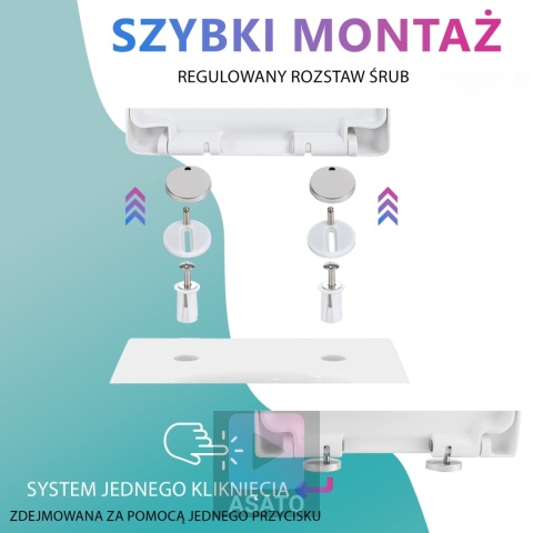 Deska Sedesowa Wolnoopadająca 0041-2 WC Twarda Wypinana Uniwersalna Mocna Klozetowa