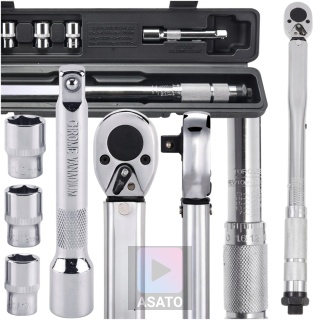 Klucz Dynamometryczny do Kół ASATO® 1/2" 28-210Nm 3 Nasadki Przedłużka Walizka Blokada Momentu ASATO®