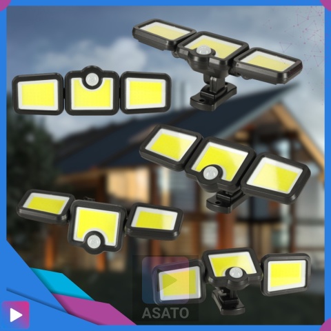 Lampa Solarna 3w1 171 LED Czujnik Ruchu IP44 Panel na Kablu Pilot Zewnętrzna ASATO®