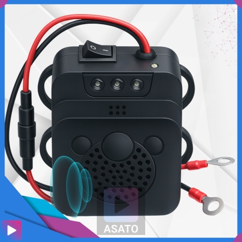 Samochodowy Odstraszacz Gryzoni Kuny Ultradźwiękowy Auto Buzzer LED z Błyskiem 12V ASATO®