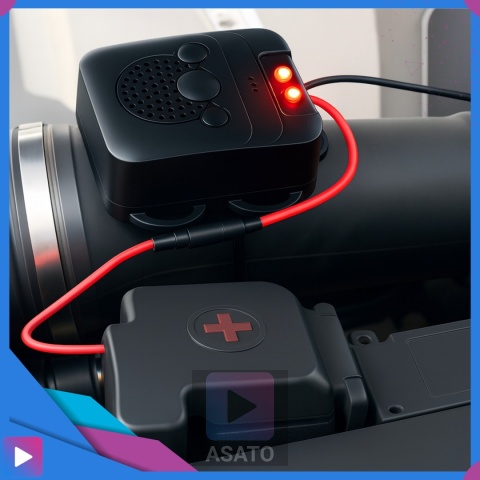 Samochodowy Odstraszacz Gryzoni Kuny Ultradźwiękowy Auto Buzzer LED z Błyskiem 12V ASATO®