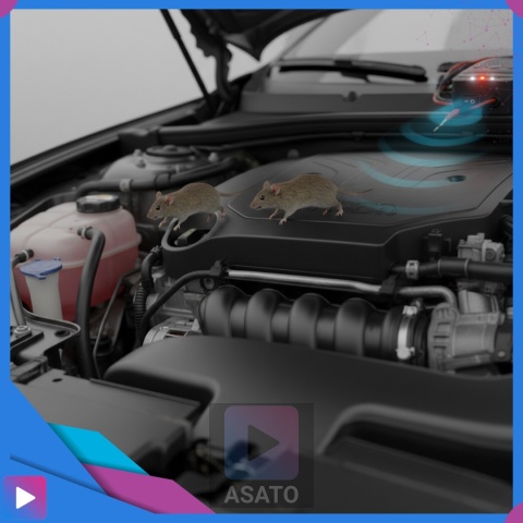 Samochodowy Odstraszacz Gryzoni Kuny Ultradźwiękowy Auto Buzzer LED z Błyskiem 12V ASATO®