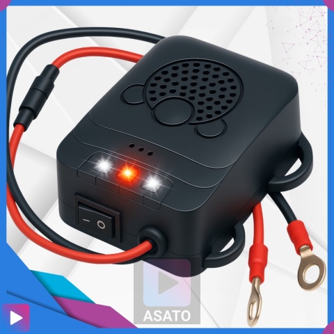 Samochodowy Odstraszacz Gryzoni Kuny Ultradźwiękowy Auto Buzzer LED z Błyskiem 12V ASATO®