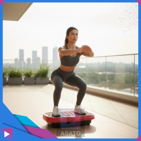 Platforma Wibracyjna z Linkami Oporowymi Bluetooth Pilot 99 Poziomów Trening Całego Ciała ASATO®