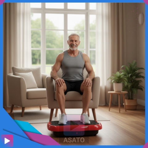 Platforma Wibracyjna z Linkami Oporowymi Bluetooth Pilot 99 Poziomów Trening Całego Ciała ASATO®