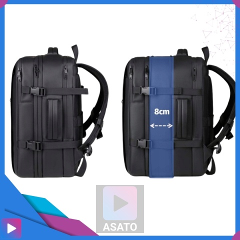 Plecak Próżniowy do Samolotu z Pompką Bagaż Podręczny Ryanair Wizzair Kompresja Podróżny Zamek TSA Wodoodporny 45x30x20cm ASATO®