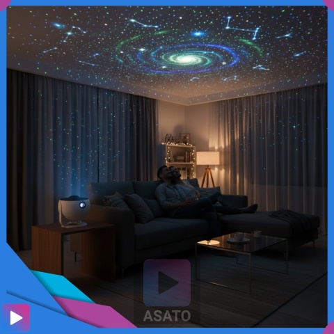 Projektor Gwiazd Kosmosu Planetarium LED 12w1 Lampka Nocna Obrót 360° dla Dzieci i Dorosłych ASATO®