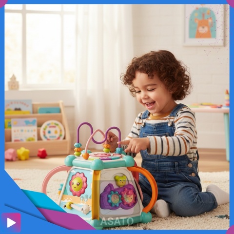 Multikostka Interaktywna 7w1 dla Dzieci Edukacyjna Muzyczna LED Sorter Pianinko ASATO®