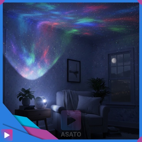 Projektor Gwiazd 3D Kosmos Lampka Nocna LED Mgławica Pilot Laser ASATO®