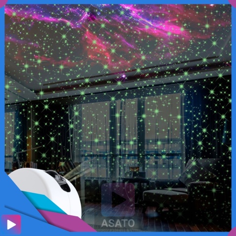 Projektor Gwiazd 3D Kosmos Lampka Nocna LED Mgławica Pilot Laser ASATO®
