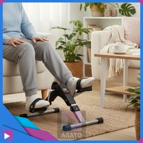 Rotor Rowerek Rehabilitacyjny Treningowy 2w1 Składany do Ćwiczeń Nóg i Rąk z Licznikiem LCD Dla Seniora ASATO®