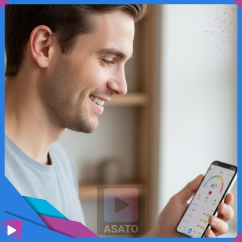 Inteligentna Waga Łazienkowa Elektroniczna Bluetooth Analityczna 32w1 z Aplikacją i Pomiarem Tłuszczu ASATO®