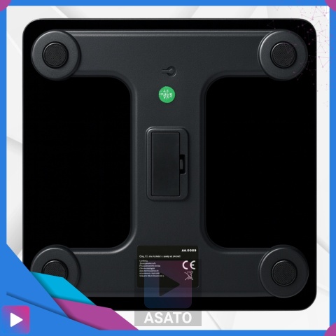 Inteligentna Waga Łazienkowa Elektroniczna Bluetooth Analityczna 32w1 z Aplikacją i Pomiarem Tłuszczu ASATO®