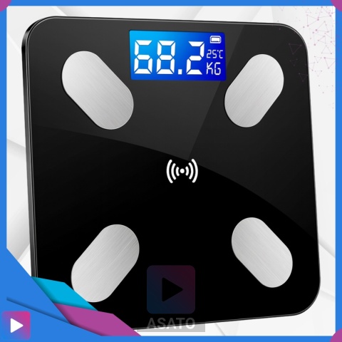 Inteligentna Waga Łazienkowa Elektroniczna Bluetooth Analityczna 32w1 z Aplikacją i Pomiarem Tłuszczu ASATO®