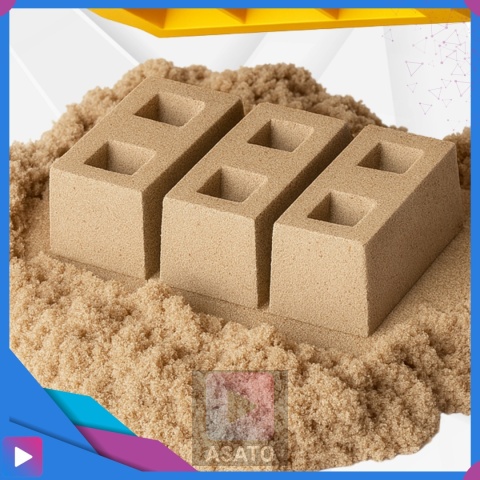 Piasek Kinetyczny Dynamic Sand Zestaw Plac Budowy 750 g Koparka Dźwigi Dla Dzieci ASATO®